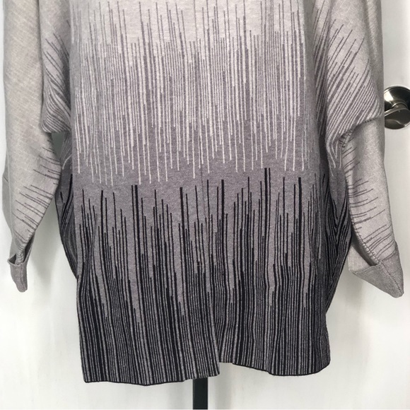 Liquid by Sioni Black/Gray Wrap Cardigan Sz  XL Front Single button Sweater - Picture 3 of 14